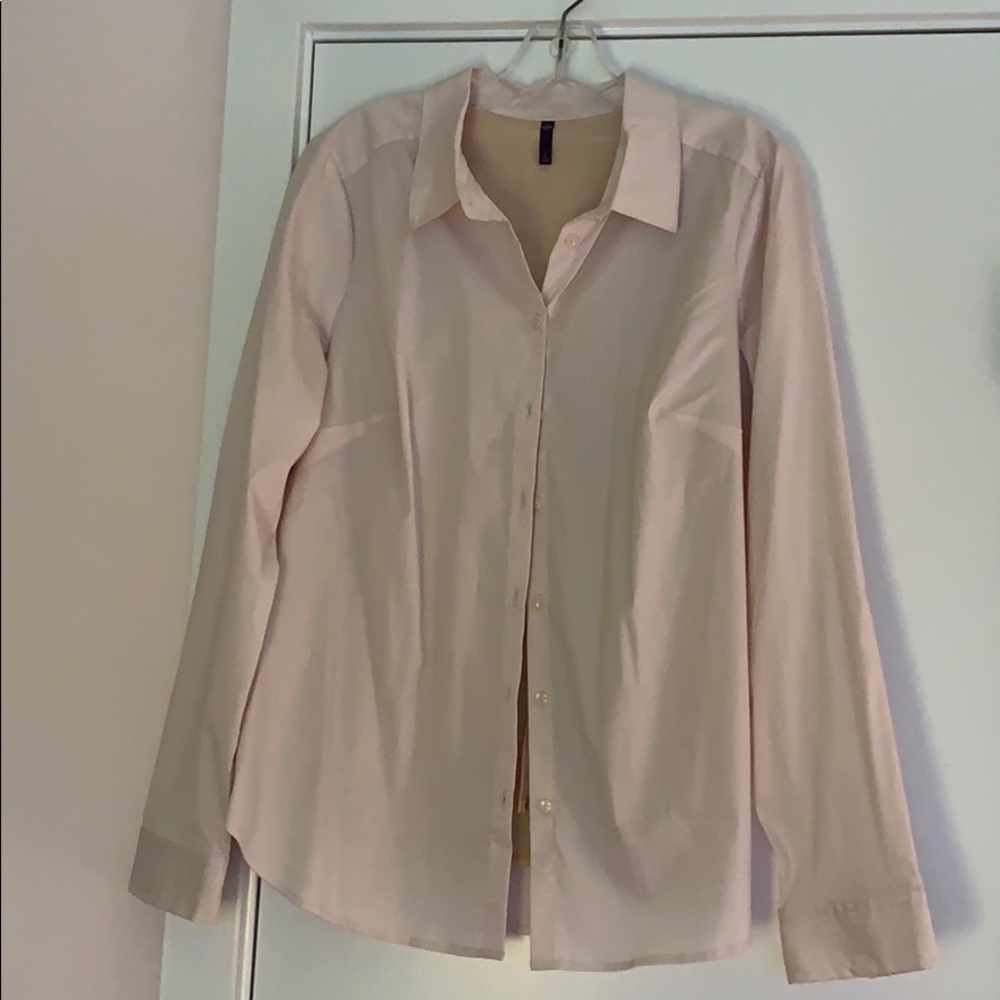 Pink button down shirt